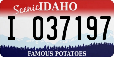 ID license plate I037197
