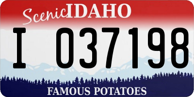ID license plate I037198
