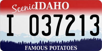 ID license plate I037213