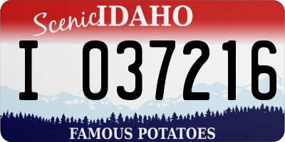 ID license plate I037216