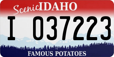 ID license plate I037223