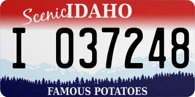 ID license plate I037248
