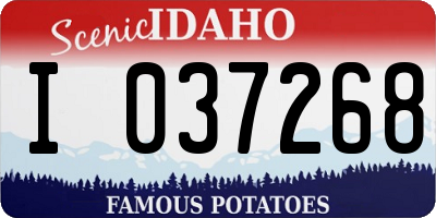 ID license plate I037268