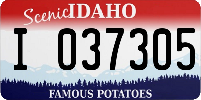 ID license plate I037305