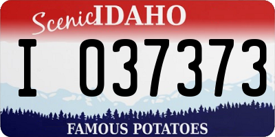 ID license plate I037373