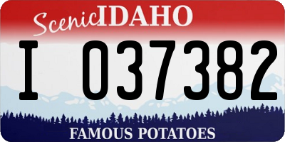 ID license plate I037382