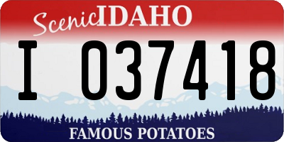 ID license plate I037418