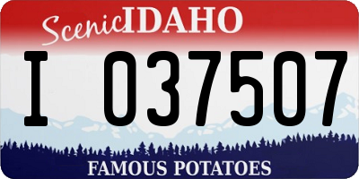 ID license plate I037507