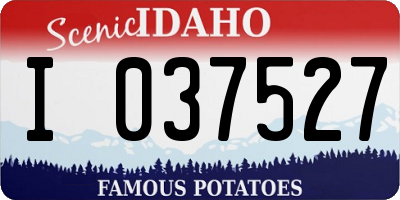 ID license plate I037527