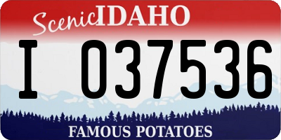 ID license plate I037536