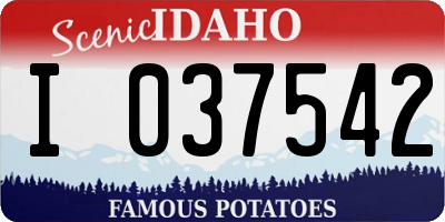 ID license plate I037542