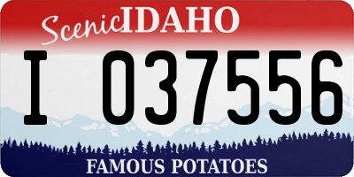ID license plate I037556