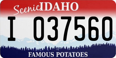 ID license plate I037560