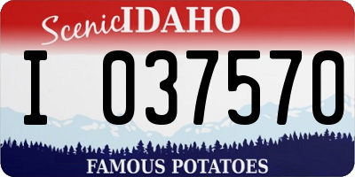 ID license plate I037570