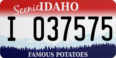 ID license plate I037575