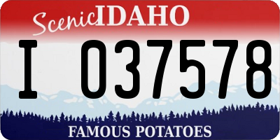 ID license plate I037578
