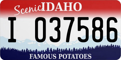 ID license plate I037586