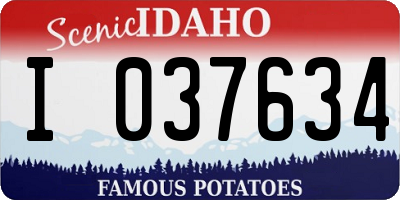 ID license plate I037634