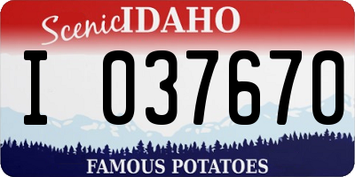 ID license plate I037670
