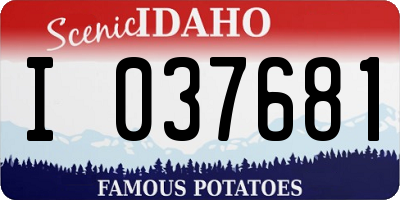 ID license plate I037681