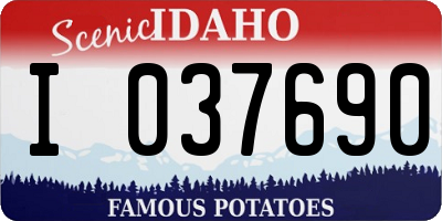 ID license plate I037690