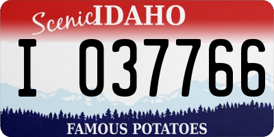 ID license plate I037766