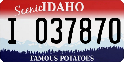 ID license plate I037870