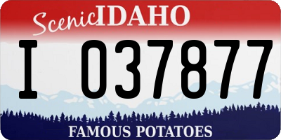 ID license plate I037877