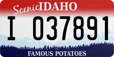 ID license plate I037891