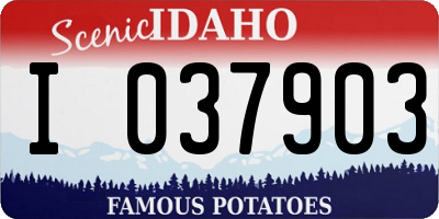 ID license plate I037903