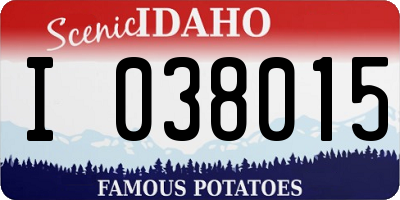 ID license plate I038015