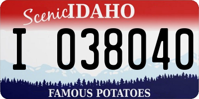 ID license plate I038040