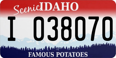 ID license plate I038070