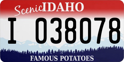 ID license plate I038078