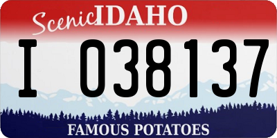 ID license plate I038137