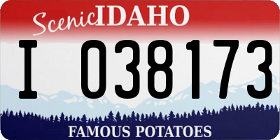 ID license plate I038173