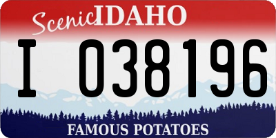 ID license plate I038196