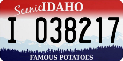ID license plate I038217