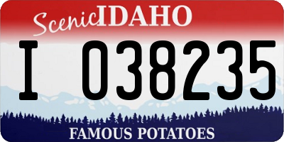 ID license plate I038235