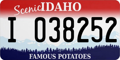 ID license plate I038252