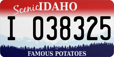 ID license plate I038325