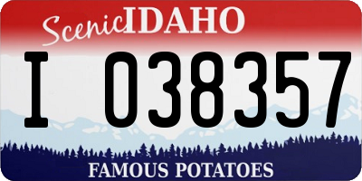 ID license plate I038357