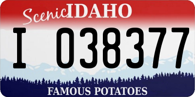 ID license plate I038377