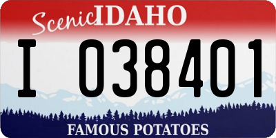 ID license plate I038401