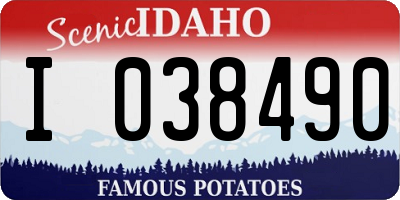 ID license plate I038490