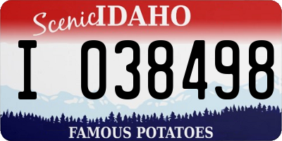 ID license plate I038498