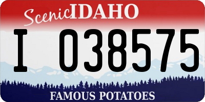 ID license plate I038575
