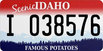 ID license plate I038576