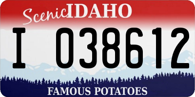 ID license plate I038612