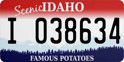 ID license plate I038634